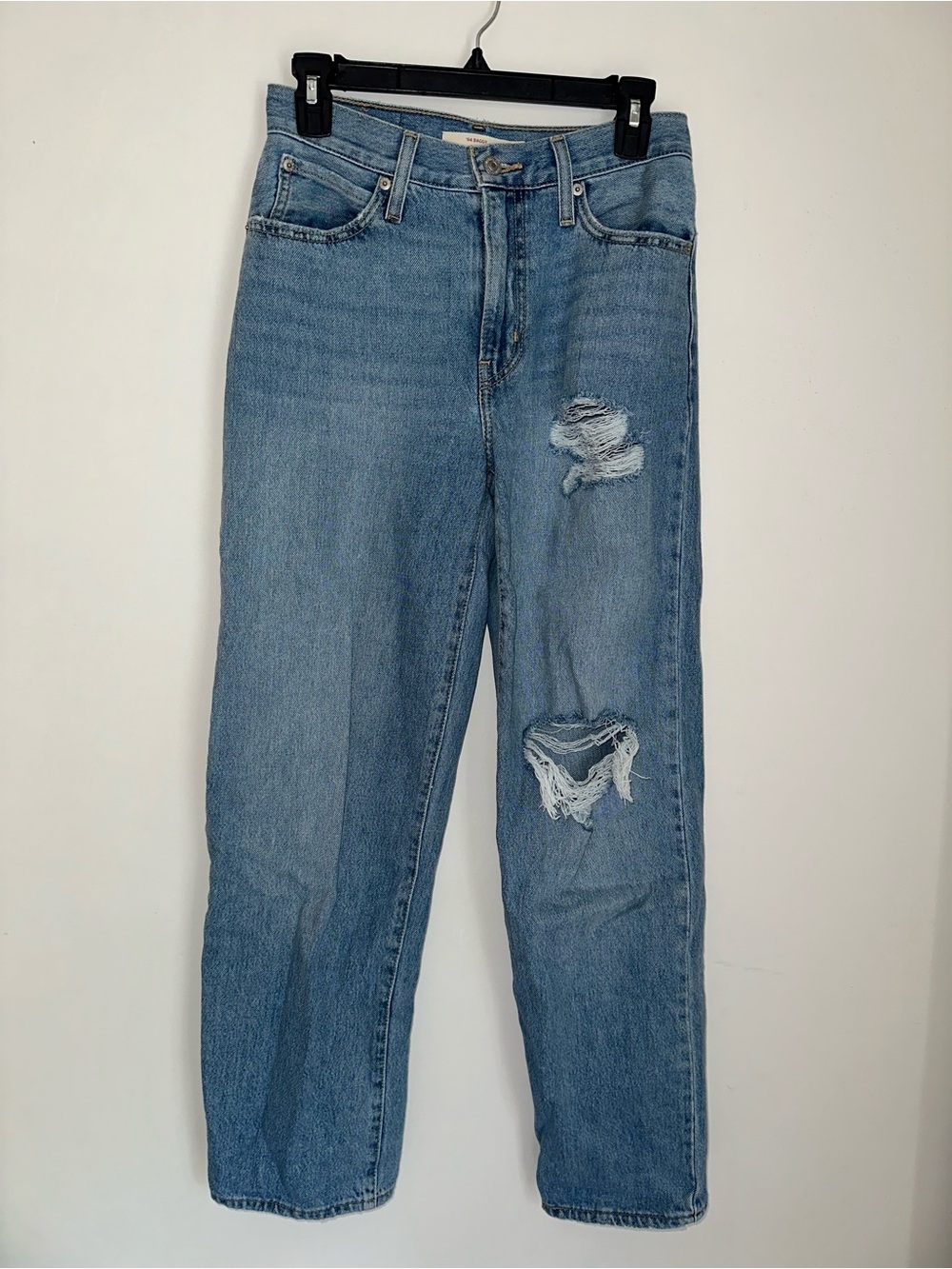 Levi's Light Blue Straight Leg Distressed Jeans
